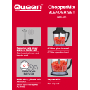Queen CHOPPERMIX 3'lü Blender Set - Inox